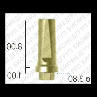 Абатмент прямой, переустанавливаемый, SwedenMartina 3.8 мм х 11.5 мм шейка 1 AMD3801