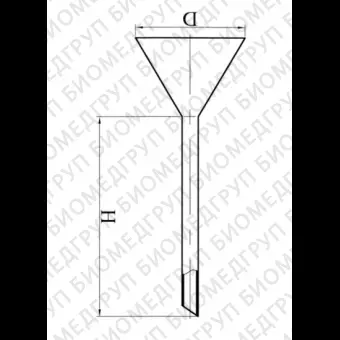 Воронка лабораторная с длинным стеблем, стекло, d 56 мм, h 150 мм, Россия, 1798