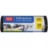 OfficeClean, Мешки для мусора 30 л, ПНД, 48 х 55 см, 6 мкм, черные, в рулоне 30 шт