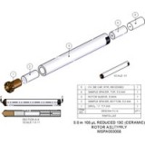 Ротор в сборе, 5,0 мм, 105 мкл, пониженный 13C; Включает втулку ротора, приводной наконечник, нижнюю прокладку из нитрода бора и крышку из нитрида бора. В роторе с уменьшенным фоновым содержанием 13C вместо ПТФЭ используются прокладка/колпачок из нитрида